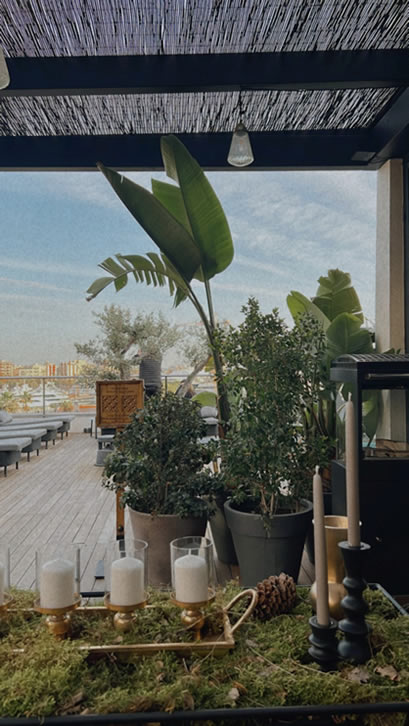 decoración terraza hotel serras barcelona